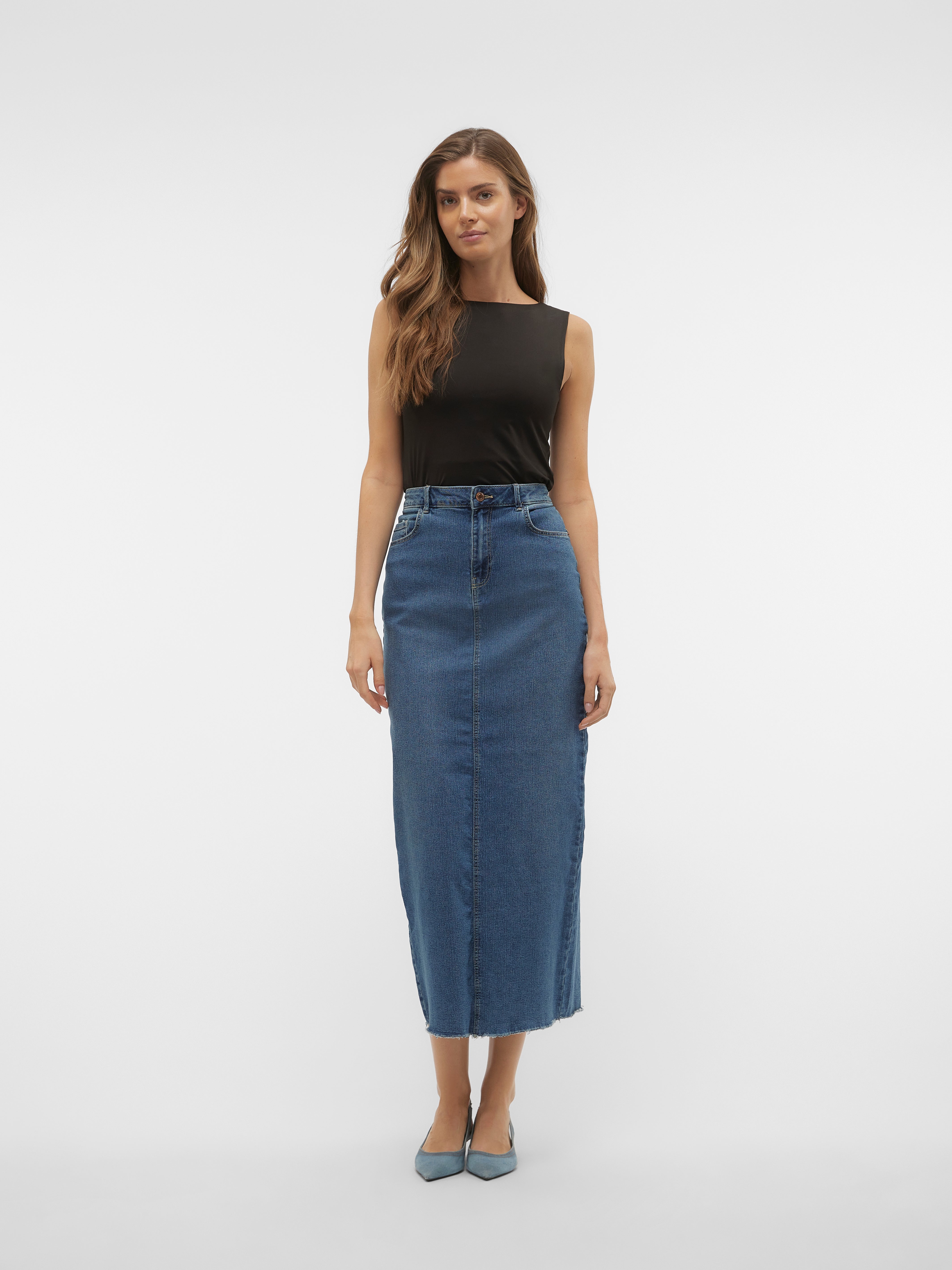 VMBERLA Hohe Taille Langer Rock