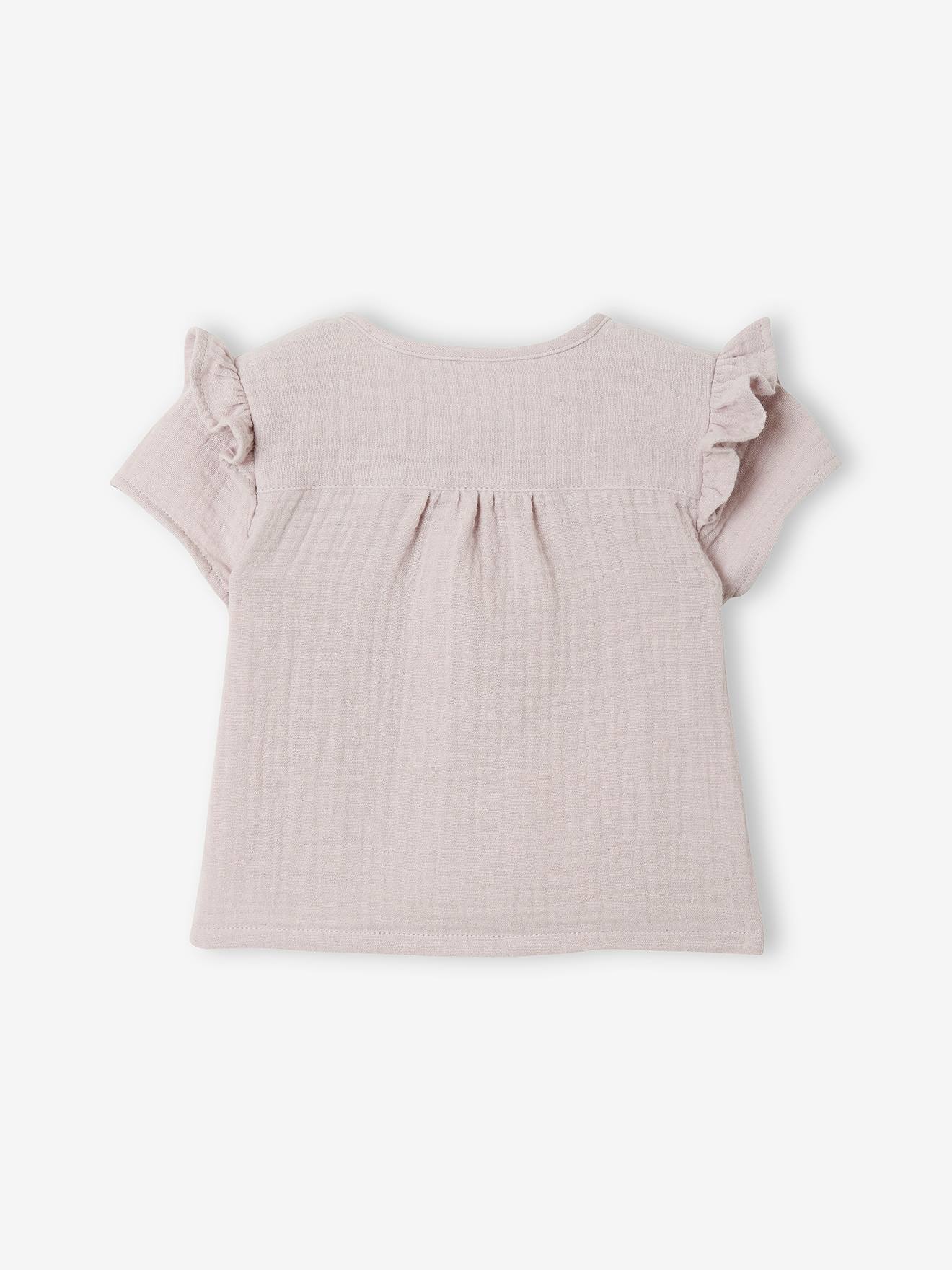 Vertbaudet Baby Wickeljacke aus Musselin - violett