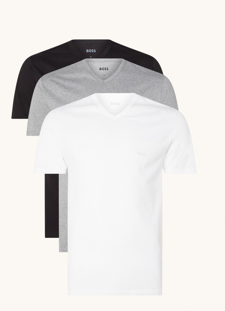 HUGO BOSS V-neck T-shirt in 3-pack