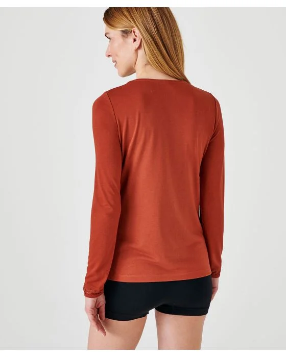 T-shirt Thermol'love empiècement tulle animalier
