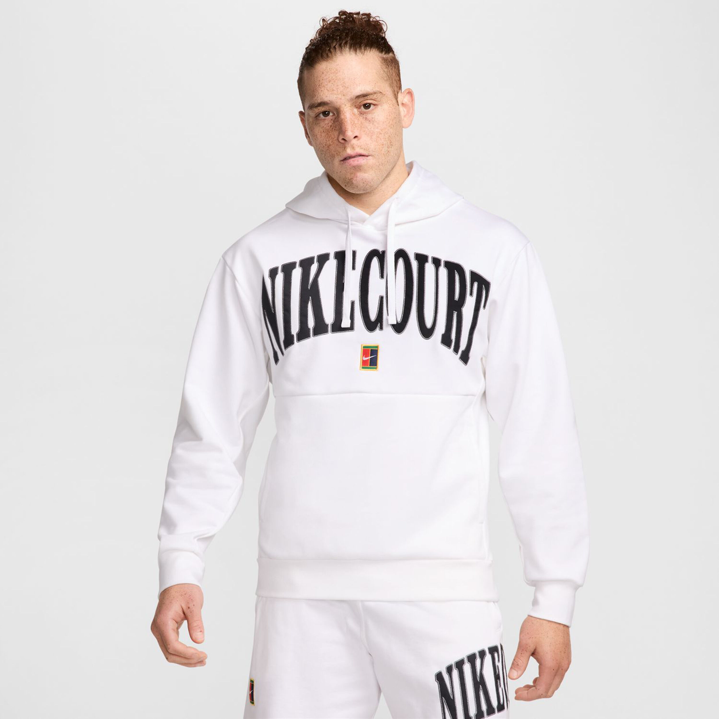 Dri-Fit Fleece Heritage Hoody Herren - Schwarz, Weiß