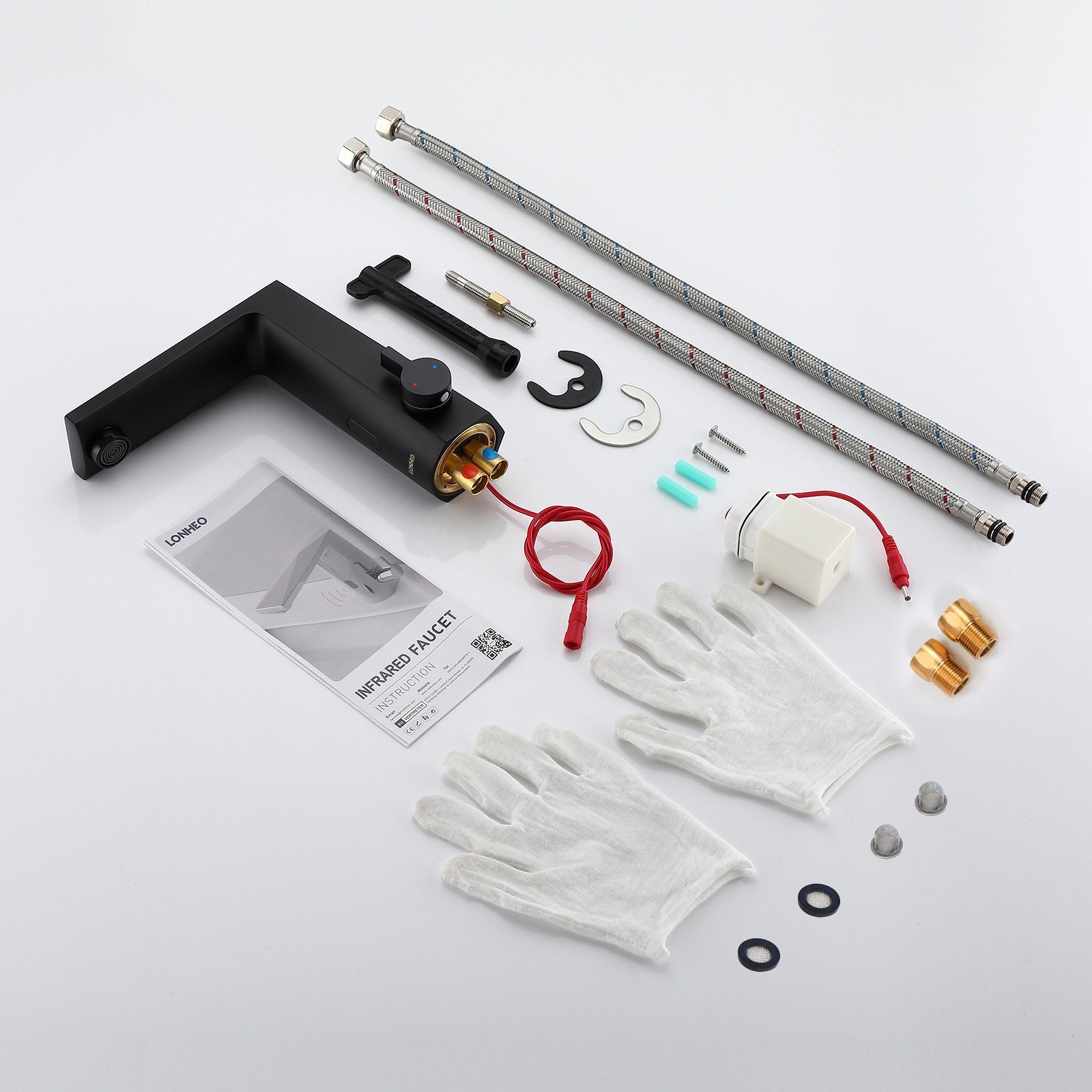 Auralum Waschtischarmatur Lonheo Infrarot Sensor Wasserhahn Bad Armatur, Automatisch Induktion
