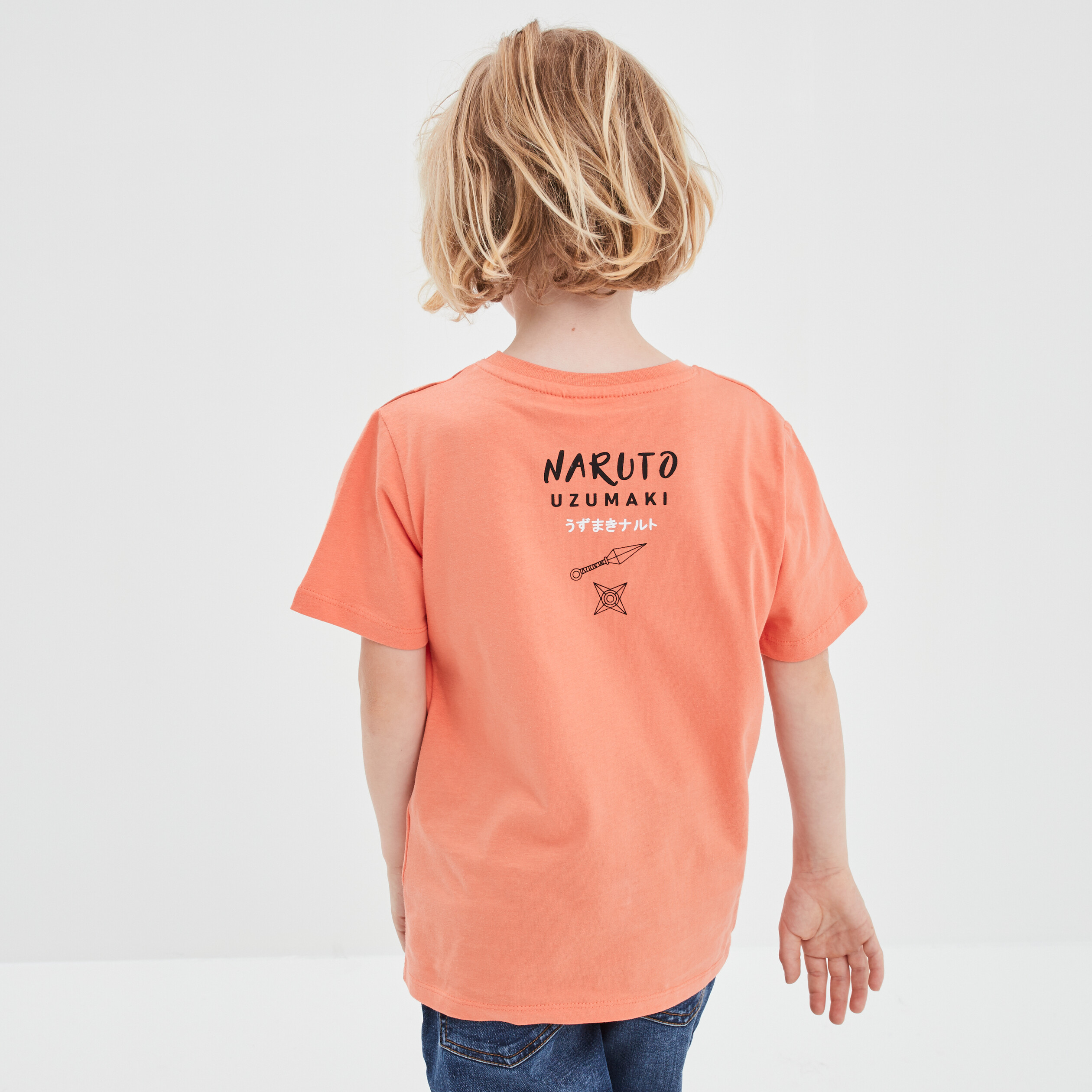 T-shirt droit manches courtes Naruto orange foncé garçon | La Halle