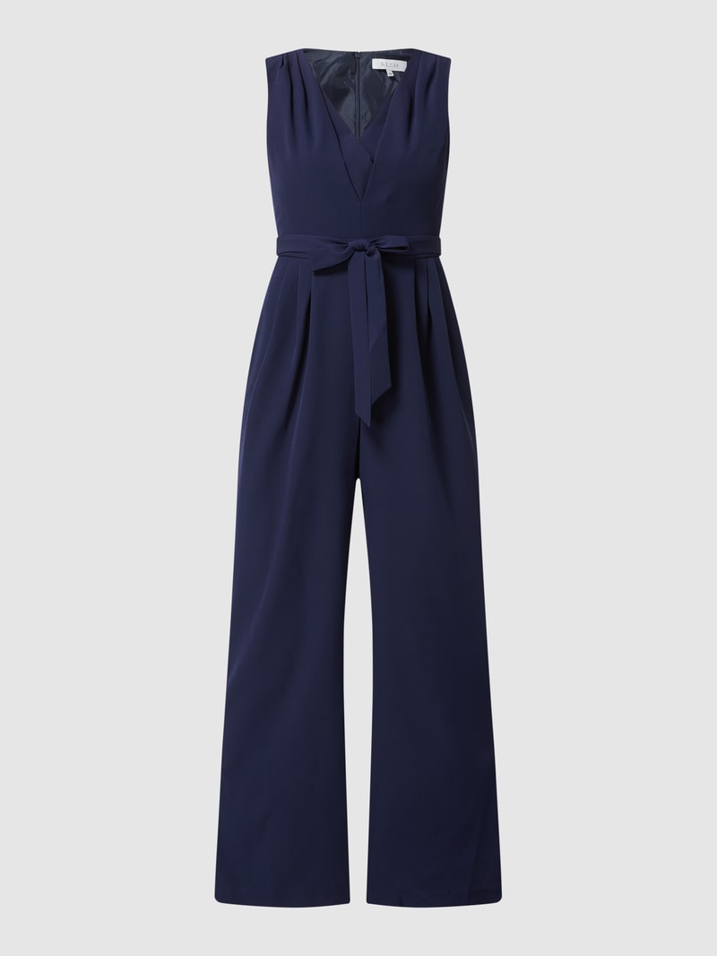 Jumpsuit aus Krepp in marineblau