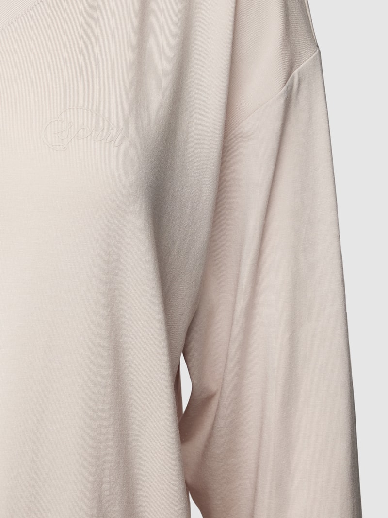 Pyjama-Oberteil mit V-Ausschnitt in beige