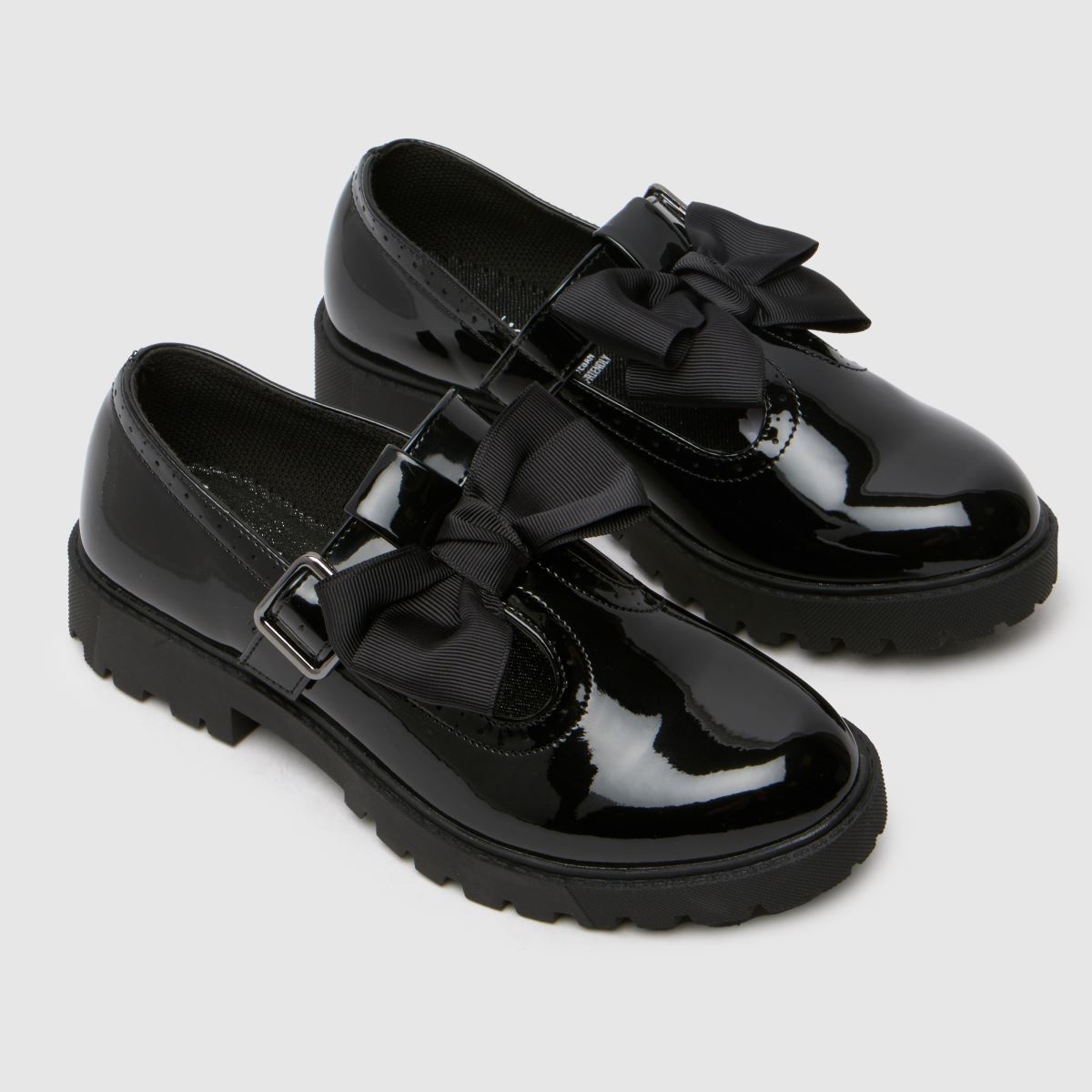 schuh svarta lollipop rosett tbar flickor ungdomsskor
