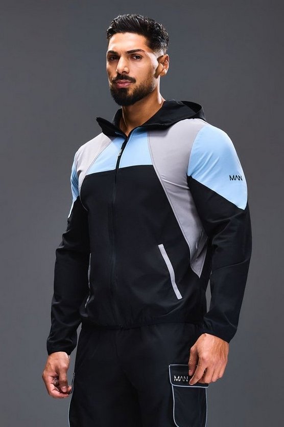 Man Active Colorblock Windbreaker