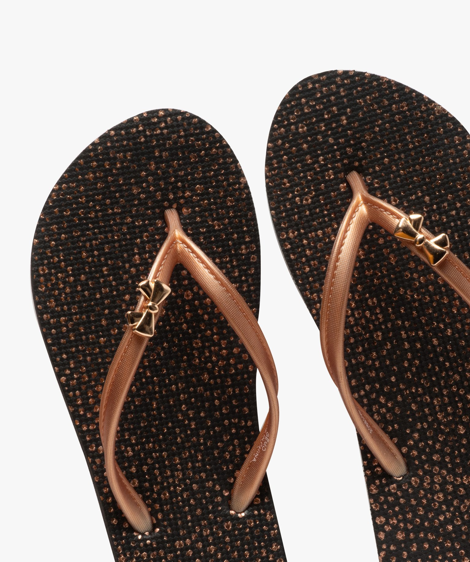 Tongs femme avec n?ud décoratif sur la bride noir | GEMO