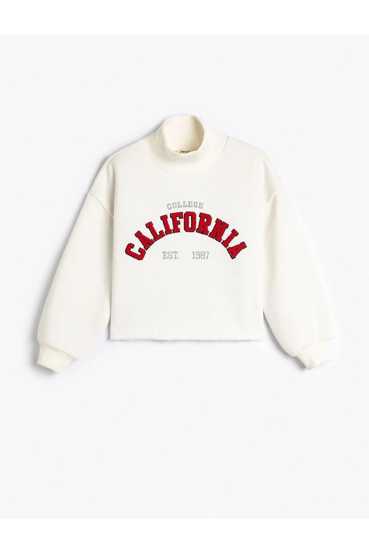 Koton  Crop Oversize College Sweatshirt Stehkragen mit Schleife