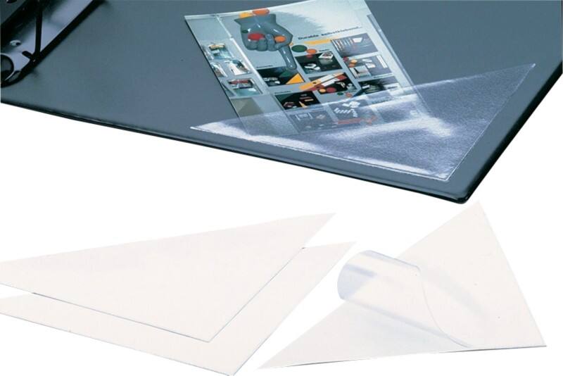 DURABLE Cornerfix Eckentaschen Transparent PP (Polypropylen) Selbstklebend Cornerfix 17,5 (B) x 17,5 (H) cm 100 Stück
