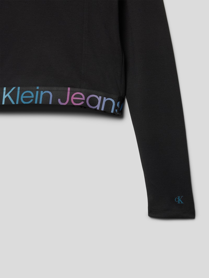 Longsleeve mit Label-Print Modell 'PUNTO' in black