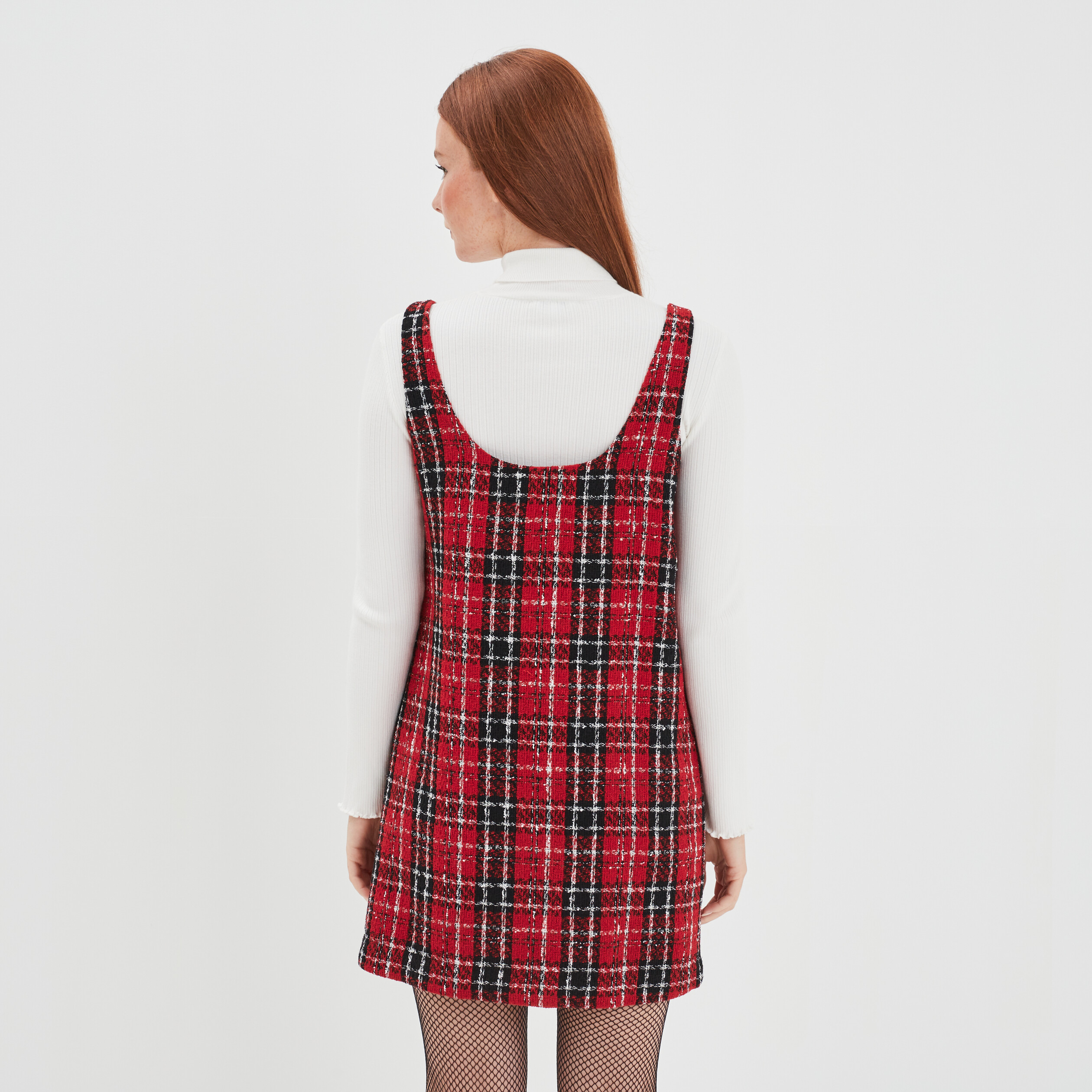 Robe chasuble courte droite rouge femme | La Halle
