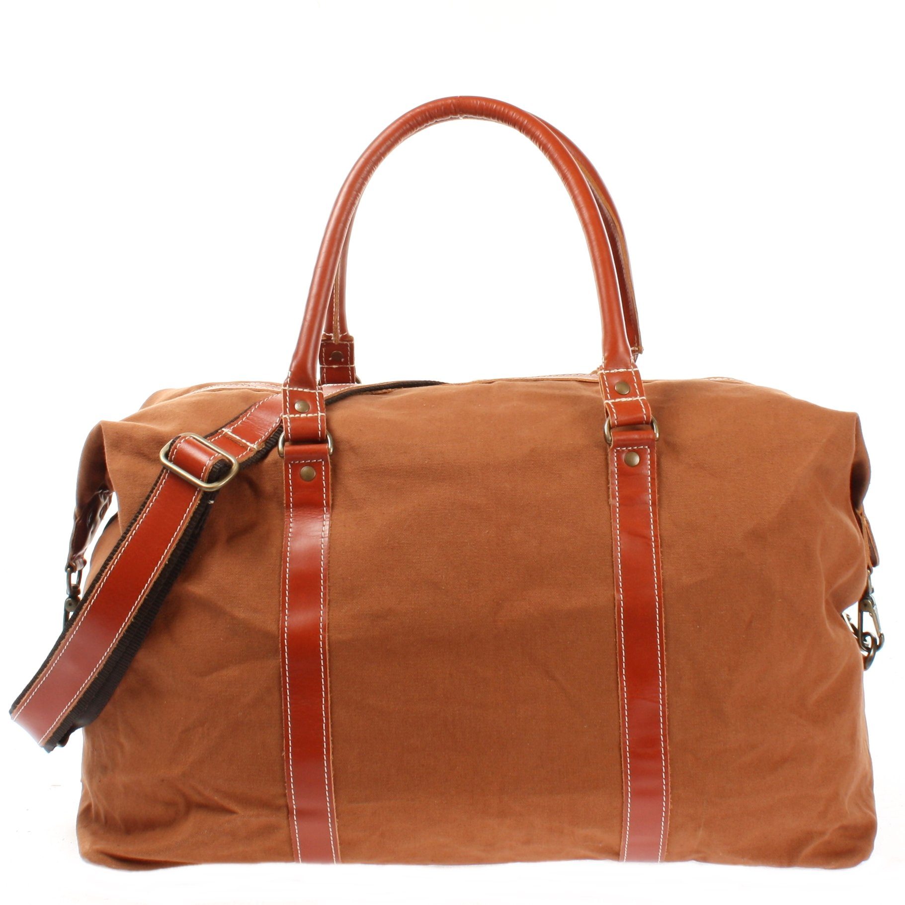 LECONI Weekender Reisetasche Handgepäck Leder Canvas LE2010