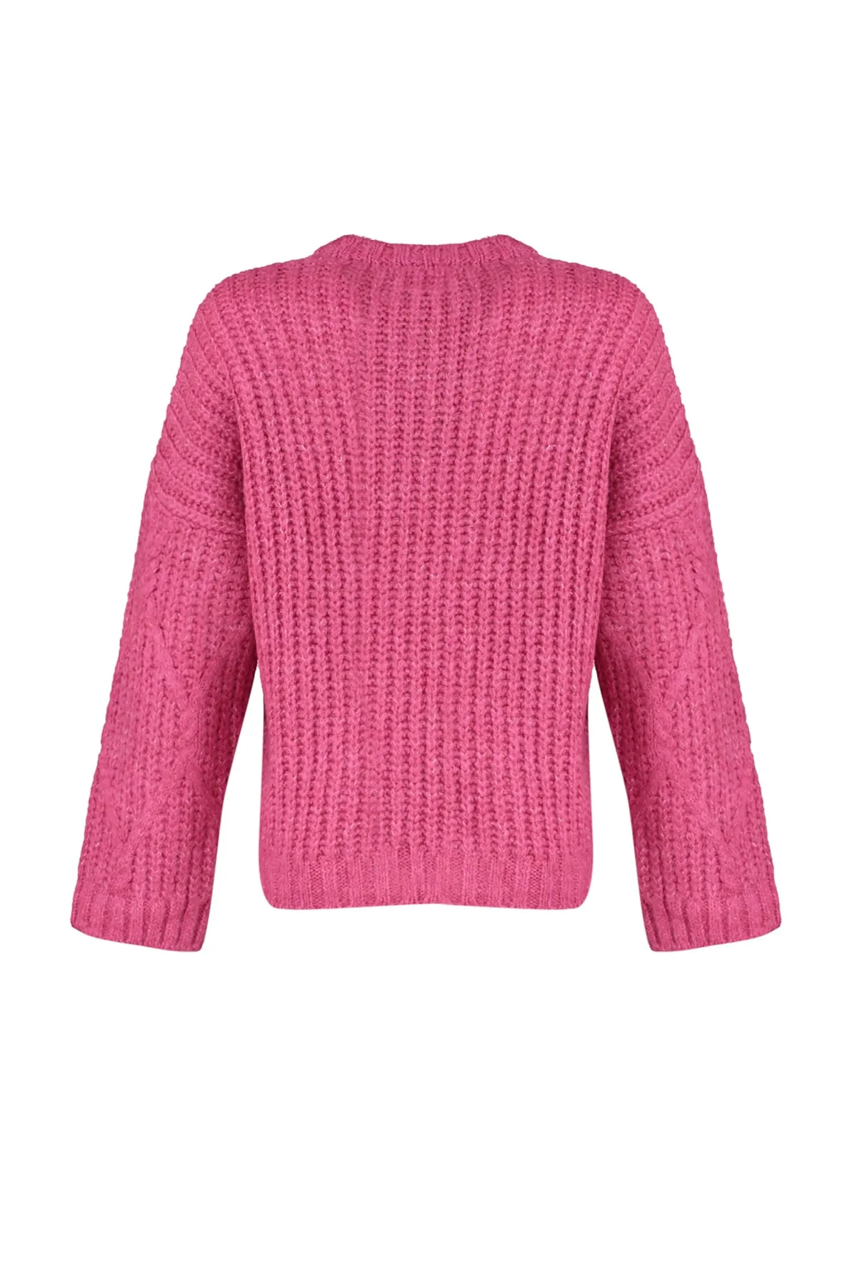Trendyol Collection  Fuchsia Weicher Strukturierter Strickpullover mit weiter Passform TWOAW23KZ01373