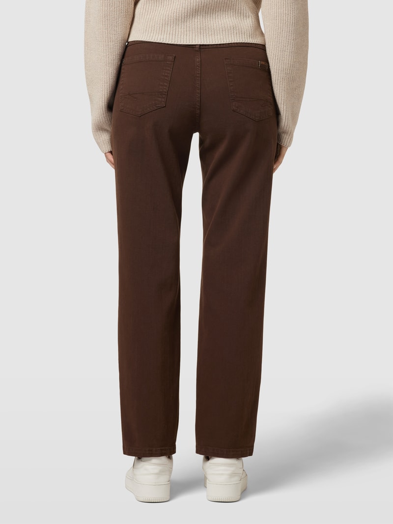 Straight Fit Jeans im 5-Pocket-Design Modell 'Greta' in dunkelbraun