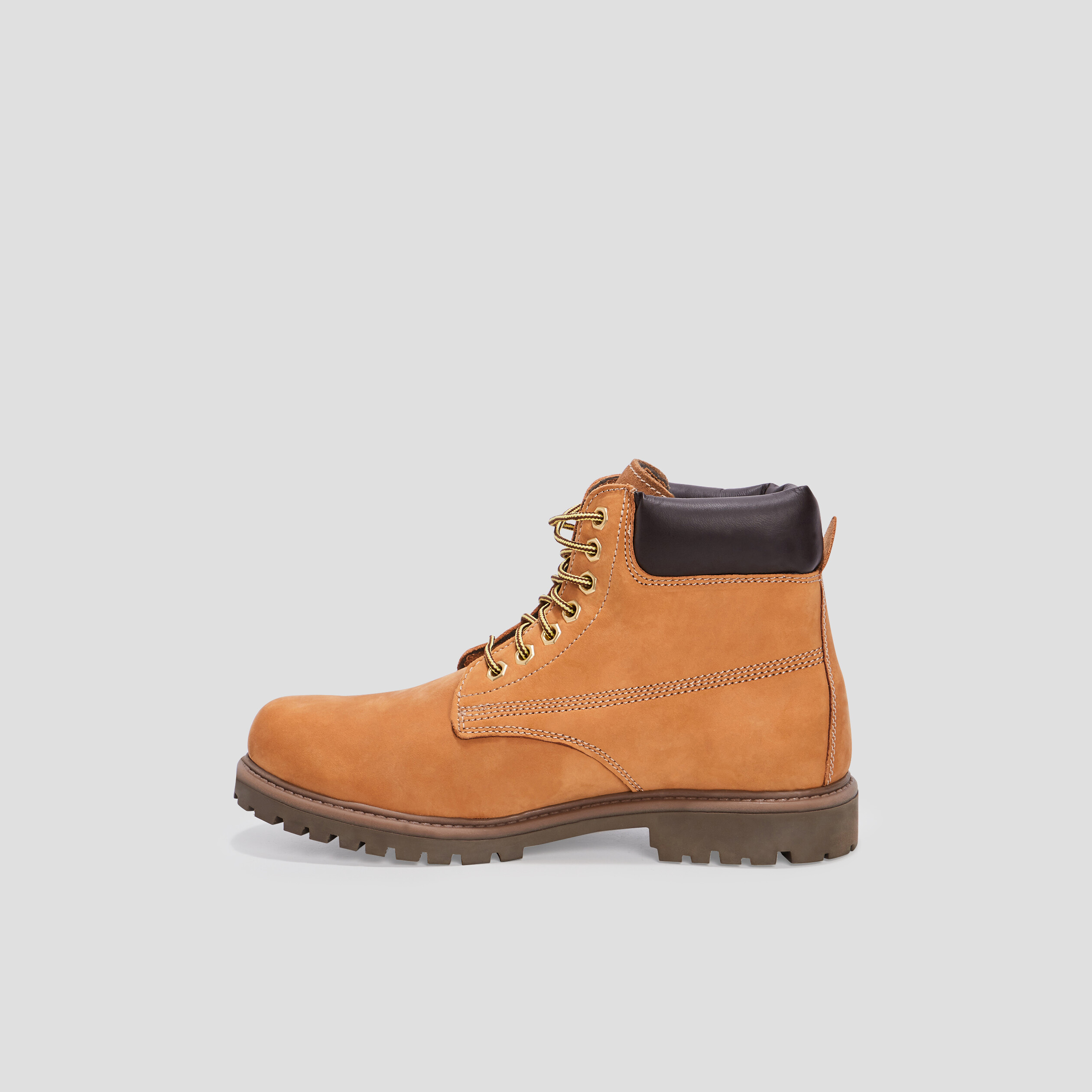 Bottines plates en cuir jaune homme | La Halle