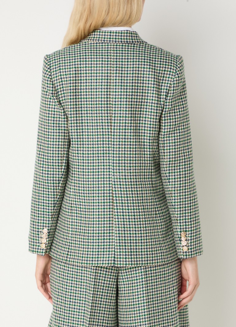 LKBennett Daphne wool blazer with houndstooth pattern and patch pockets
