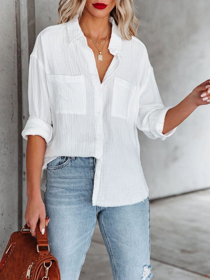 Milan Kiss Bluse in Weiß günstig kaufen