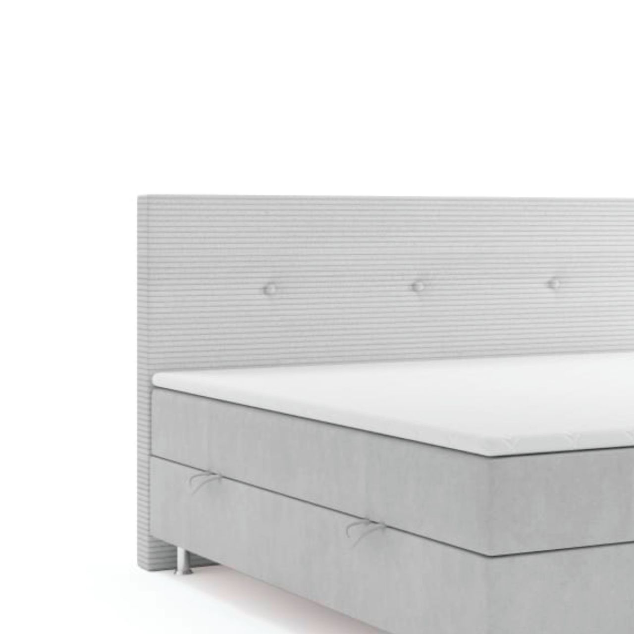 Möbel Punkt Boxspringbett RIO mit Bettkasten 180 x 200 cm Webstoff Grau Bett Bettkasten Topper