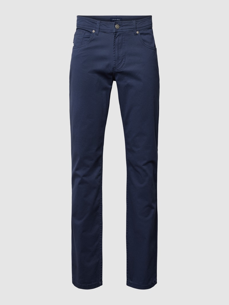 Stoffhose mit Strukturmuster in marineblau