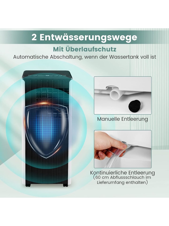 COSTWAY Mobile Klimaanlage 4 in 1 9000BTU in Schwarz günstig kaufen 75 x 30 cm