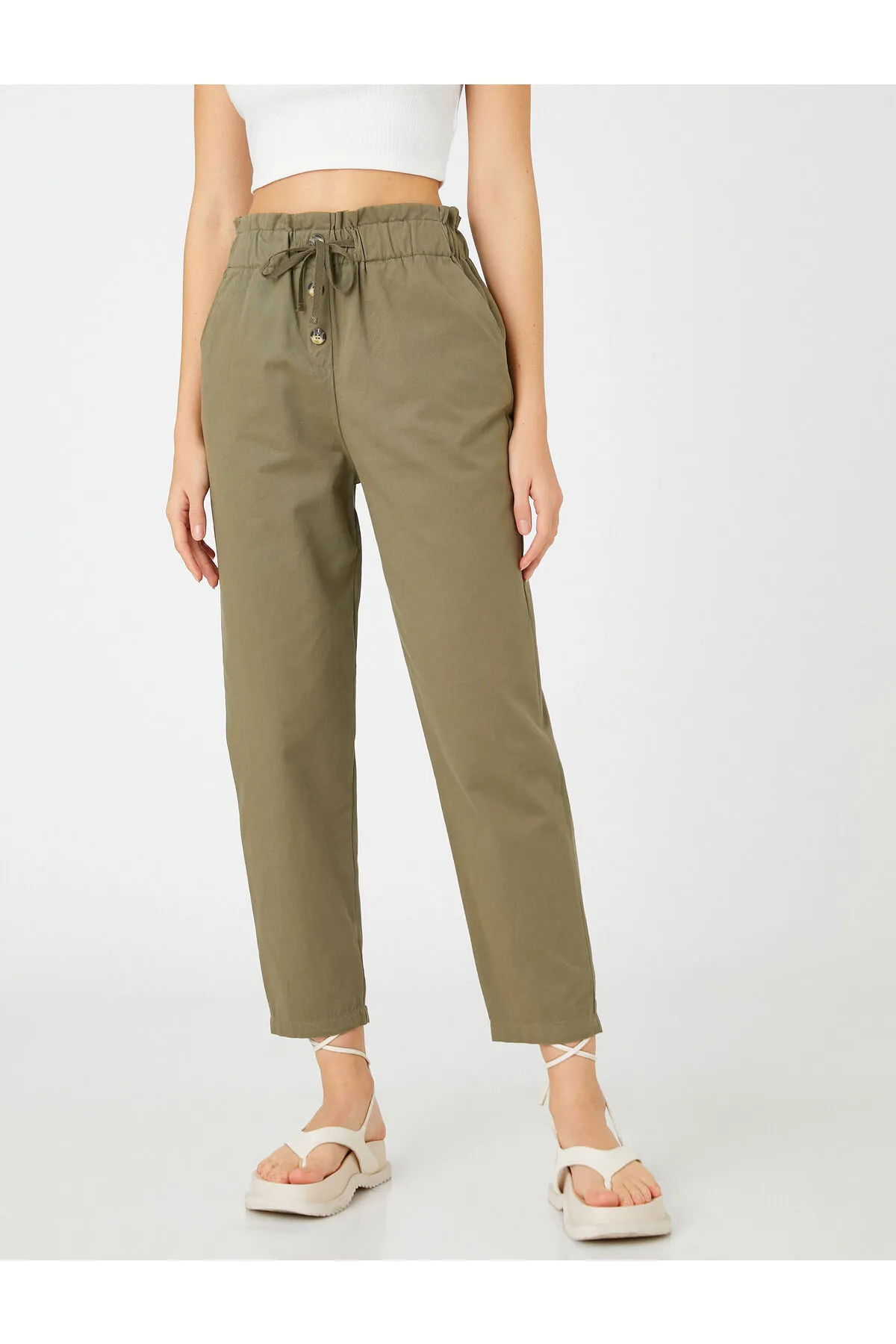 Koton  Karottenhose mit Taschendetail zum Binden an der Taille
