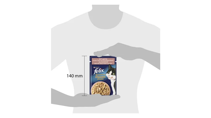 PURINA FELIX Sensations Saucen mit Lachs & Garnelengeschmack Katzennassfutter 85 g