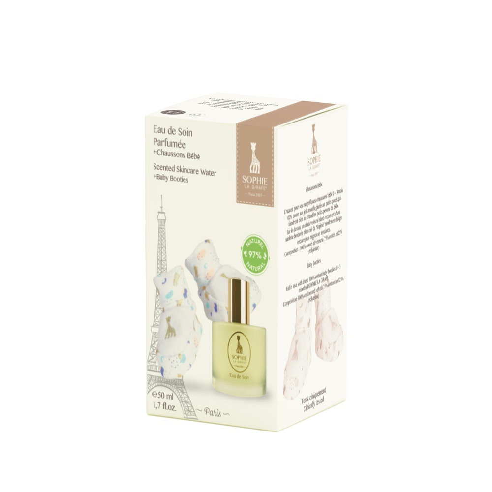 sophie la girafe Coffret Eau de Soin 50 ml + Chaussons Fille Coffret Eau de Soin Parfumée