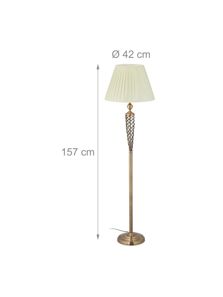 relaxdays Stehlampe Antik in Messing/ Weiß - (H)157 x Ø 42 cm günstig kaufen onesize