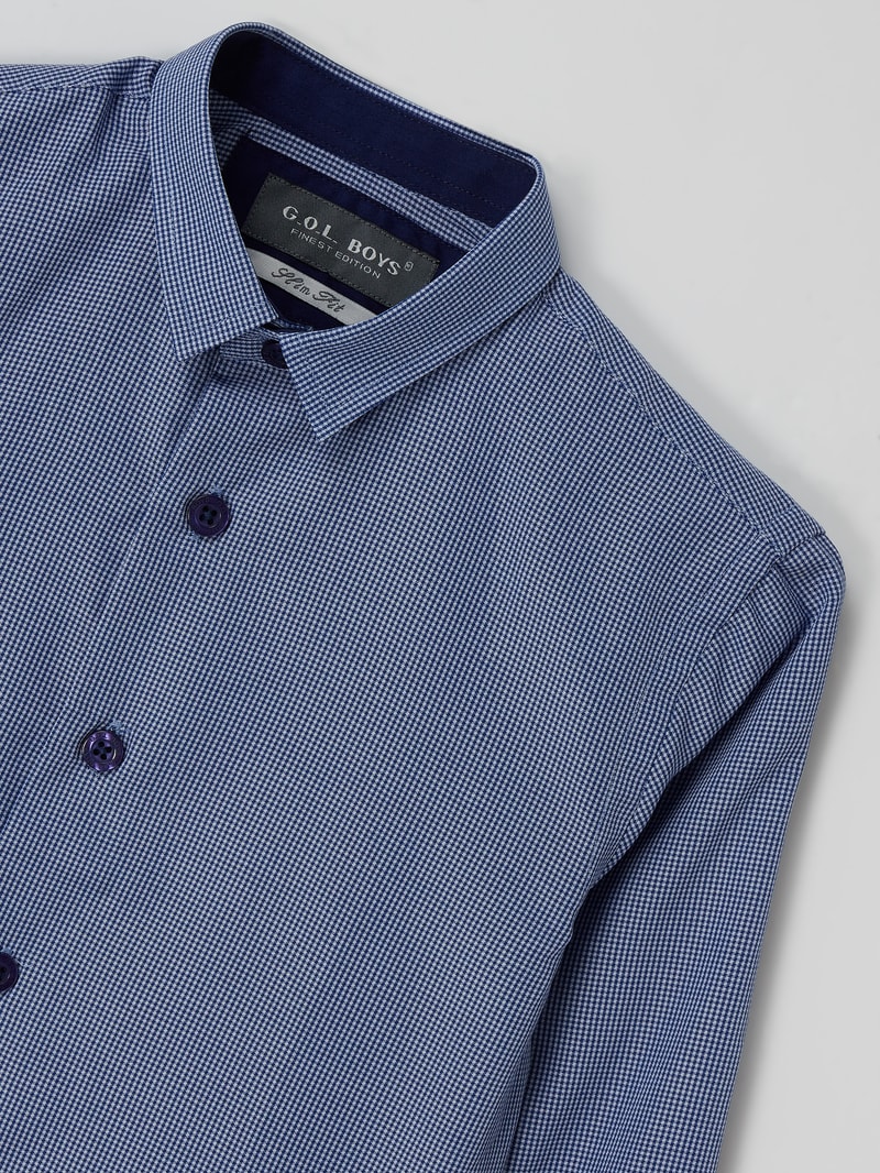 Slim Fit Hemd aus Baumwollmischung in blau