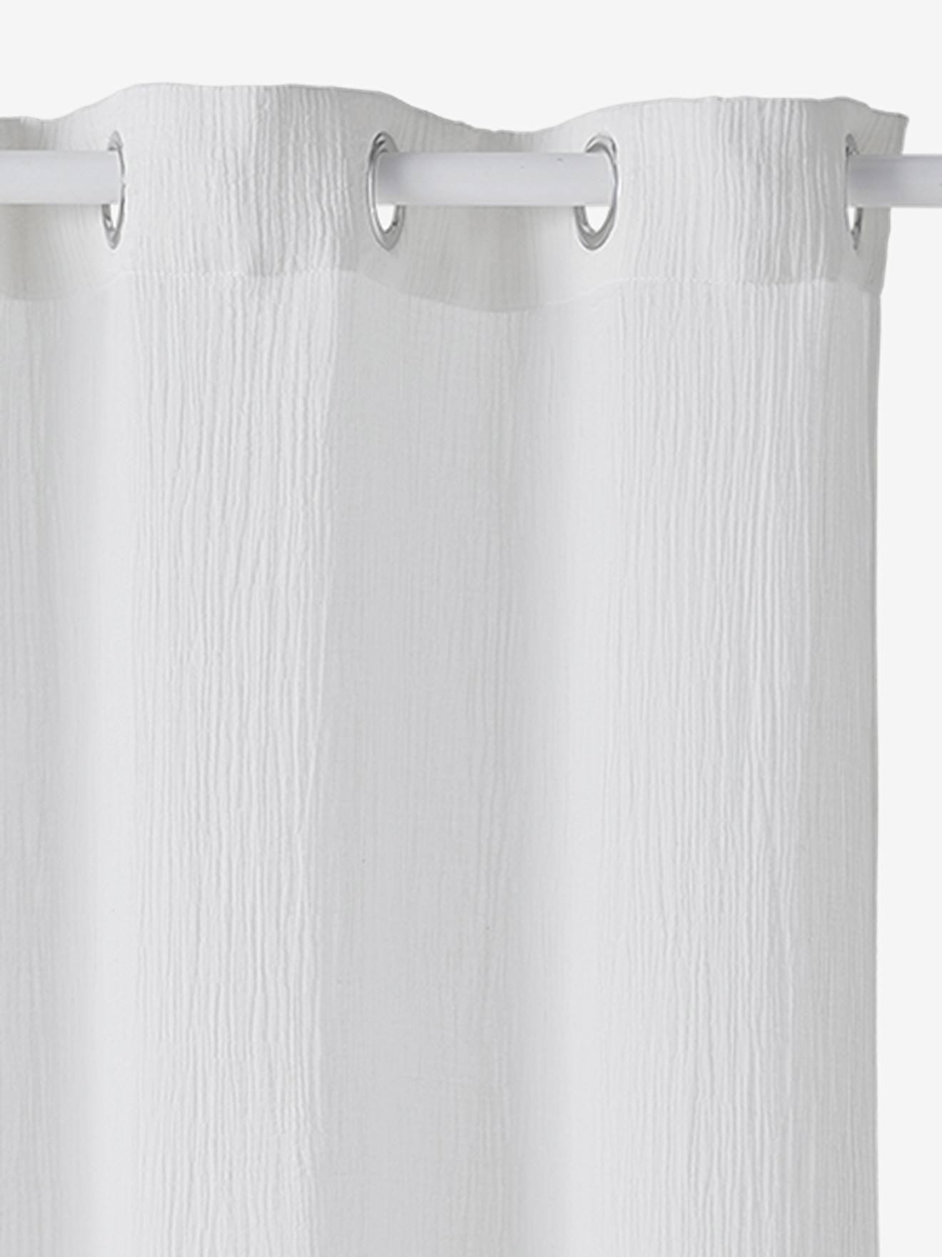 Rideau tamisant en gaze de coton bleu grisé