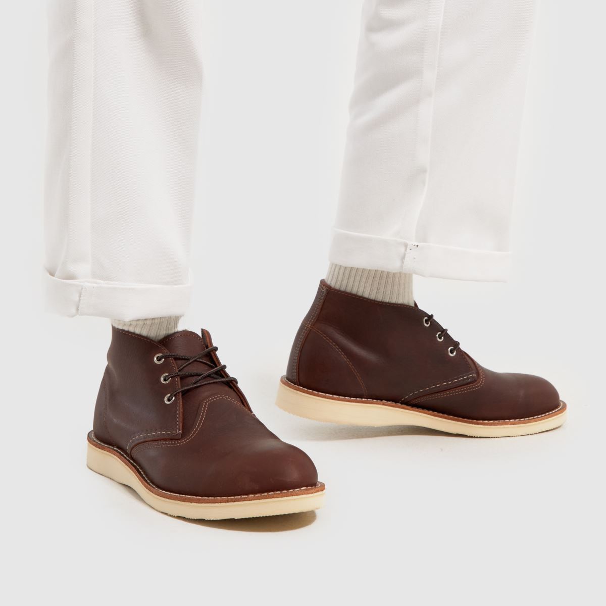 Red Wing 3141 arbetschukka-stövlar i vinröd