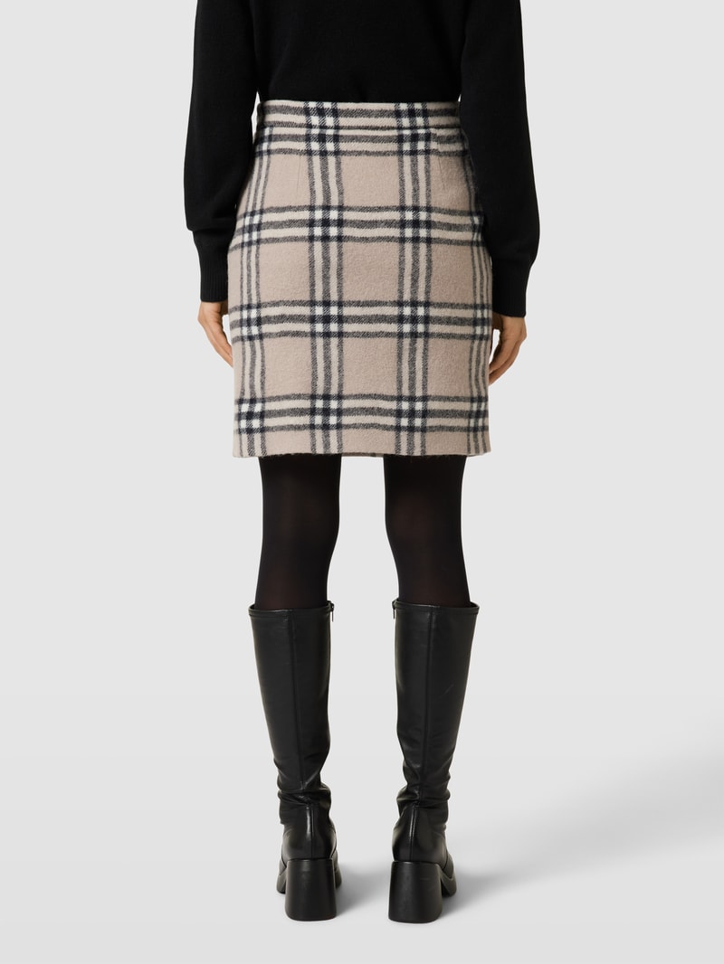 Minirock mit Tartan-Karo in camel