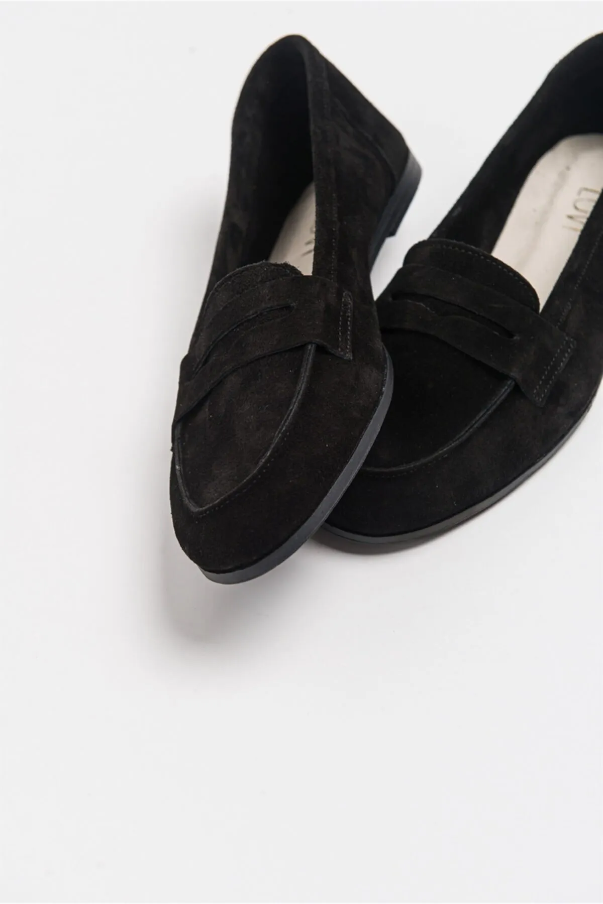 LuviShoes  Ballerinas für Damen aus schwarzem Wildleder Modell F02