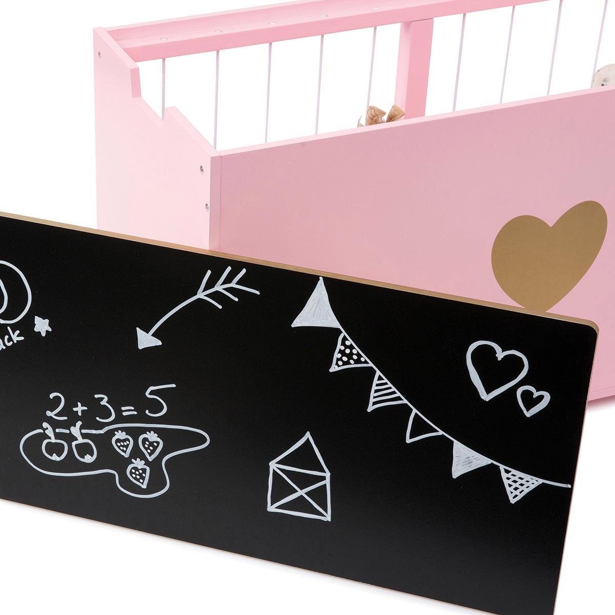 MUSTERKIND® Truhe Tilia, rosé/gold, mit Kreidetafel