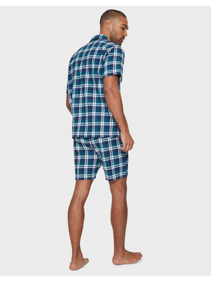 Threadbare Pyjama Temple PJ Set in Navy / Green Check günstig kaufen