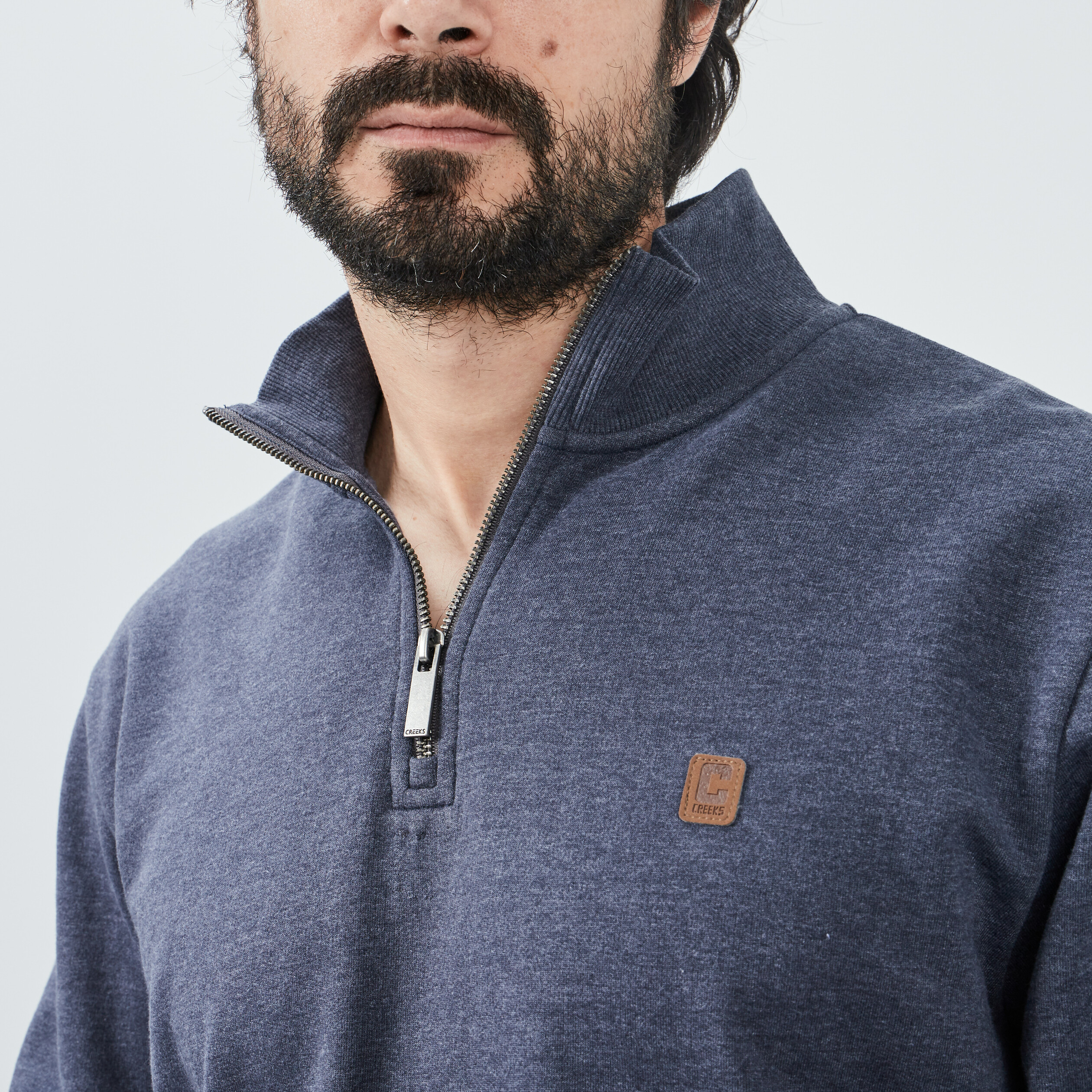Sweat à col montant Creeks bleu marine homme | La Halle