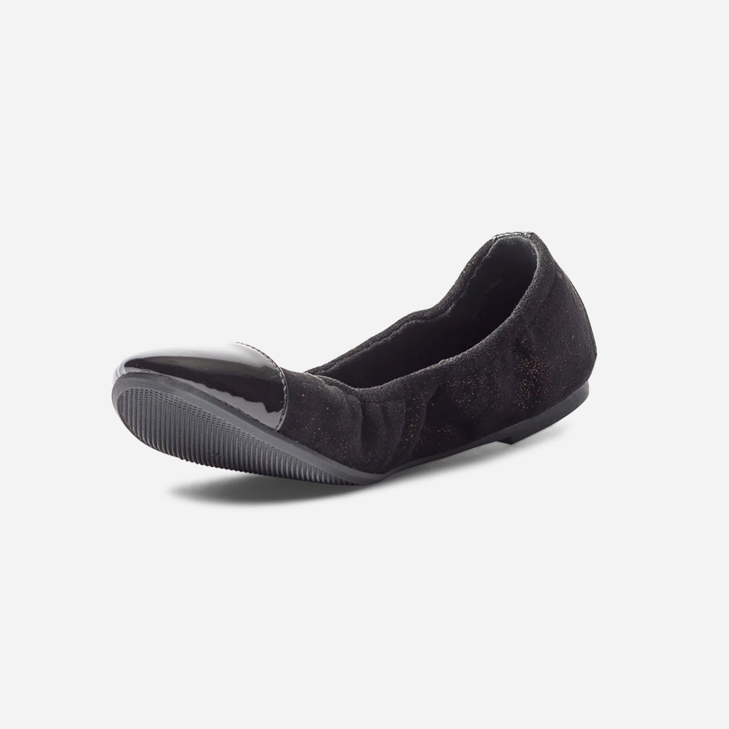 Ballerine noire à paillettes et bout verni
