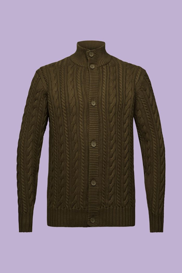 Zopfstrickcardigan aus Bio-Baumwolle