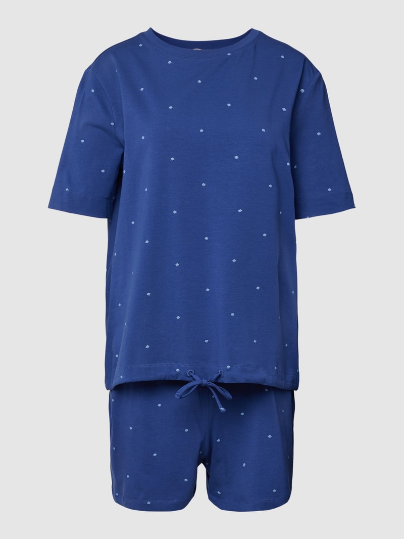 Pyjama mit Allover-Muster in marineblau