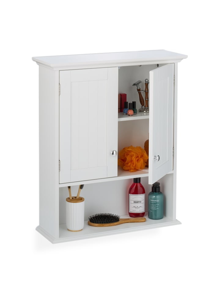 relaxdays Hängeschrank in Weiß - (B)60 x (H)70,5 x (T)20 cm günstig kaufen onesize