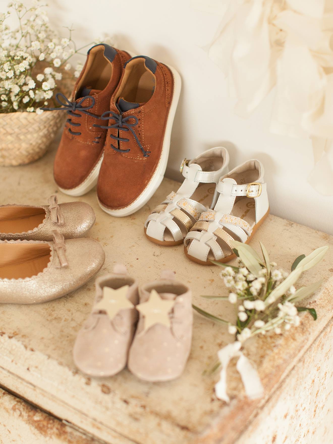 Sandales cuir bébé premiers pas bleu pâle