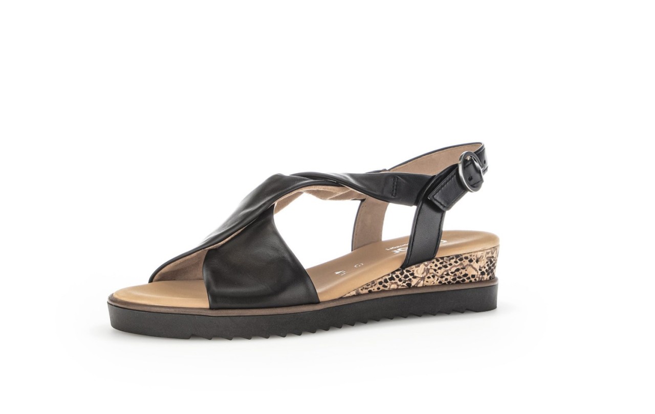 GABOR Komfort Sandalen schwarz Gabor Comfort Keilsandalette 42.751.27sc