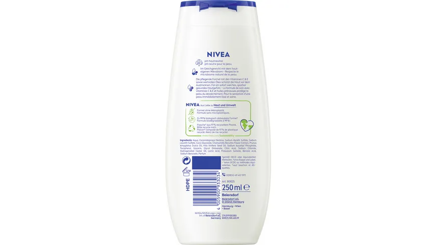 NIVEA Pflegedusche Creme Sensitive ph skin neutral 250 ml