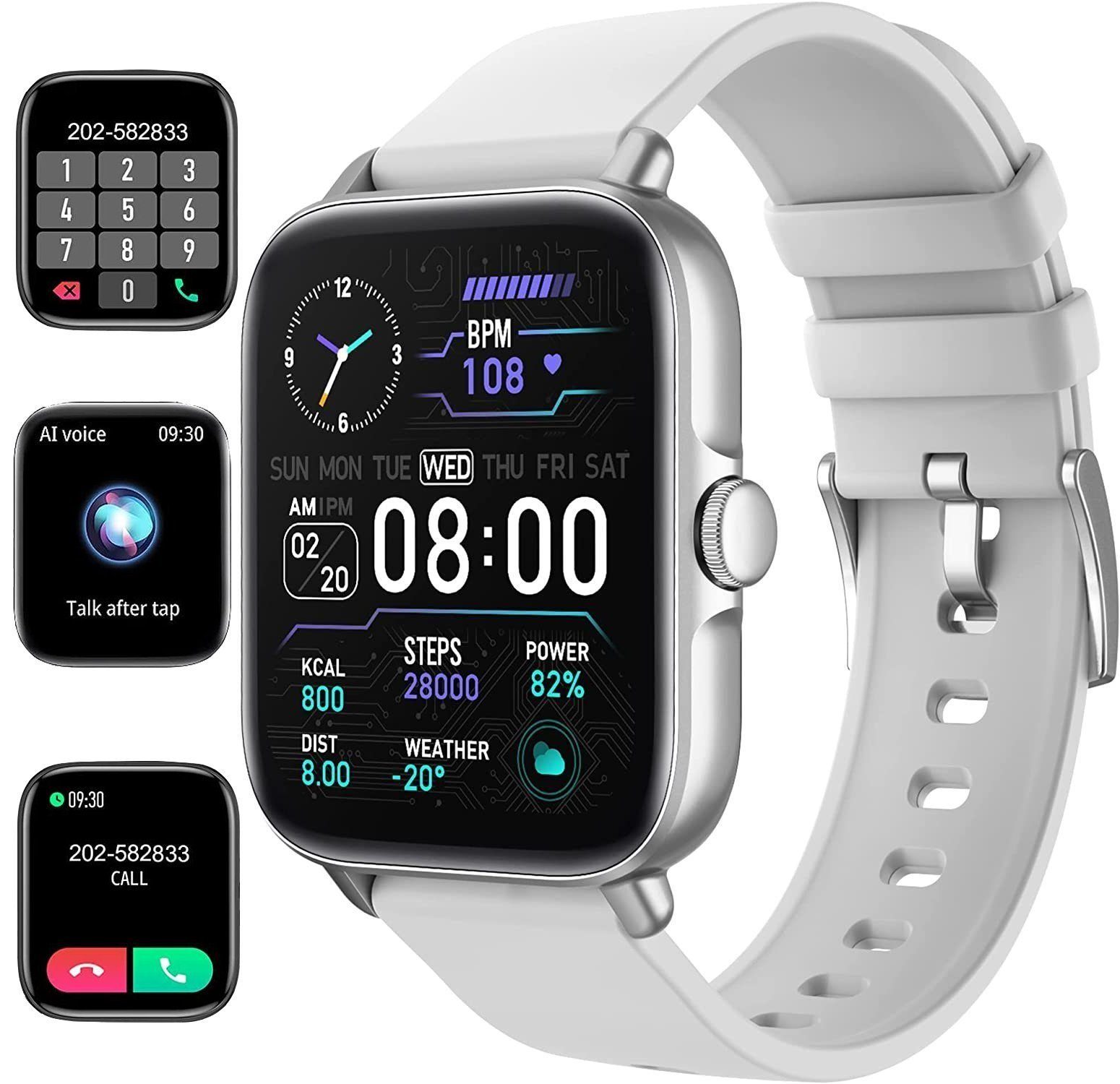 Mutoy Smartwatch, Fitness Tracker Uhr, Damen Herren Smartwatch (Fitnessuhr mit Telefonfunktion 1,69
