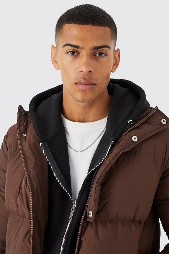 Kastige Steppjacke mit Kapuze