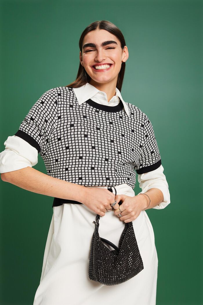 Jacquard-Sweatshirt mit Rundhalsausschnitt