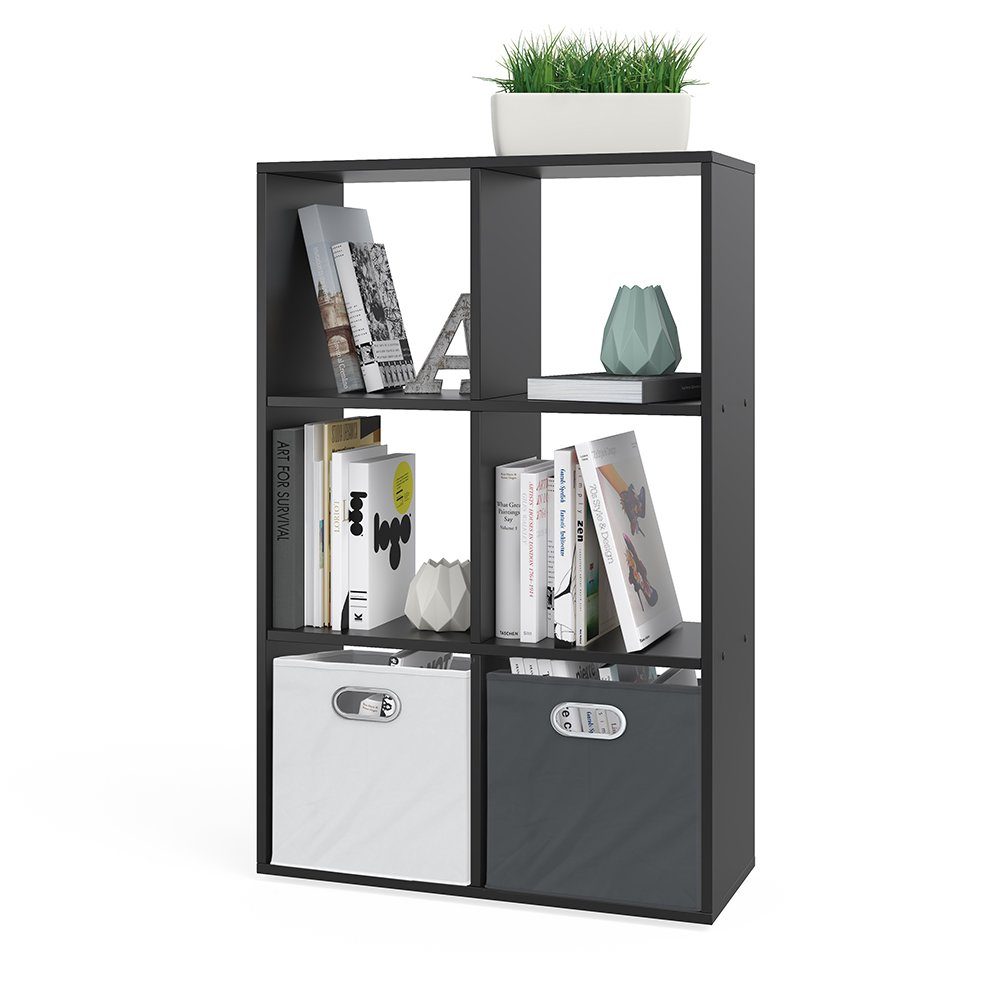 Vicco Raumteiler Würfelregal Bücherregal Schwarz