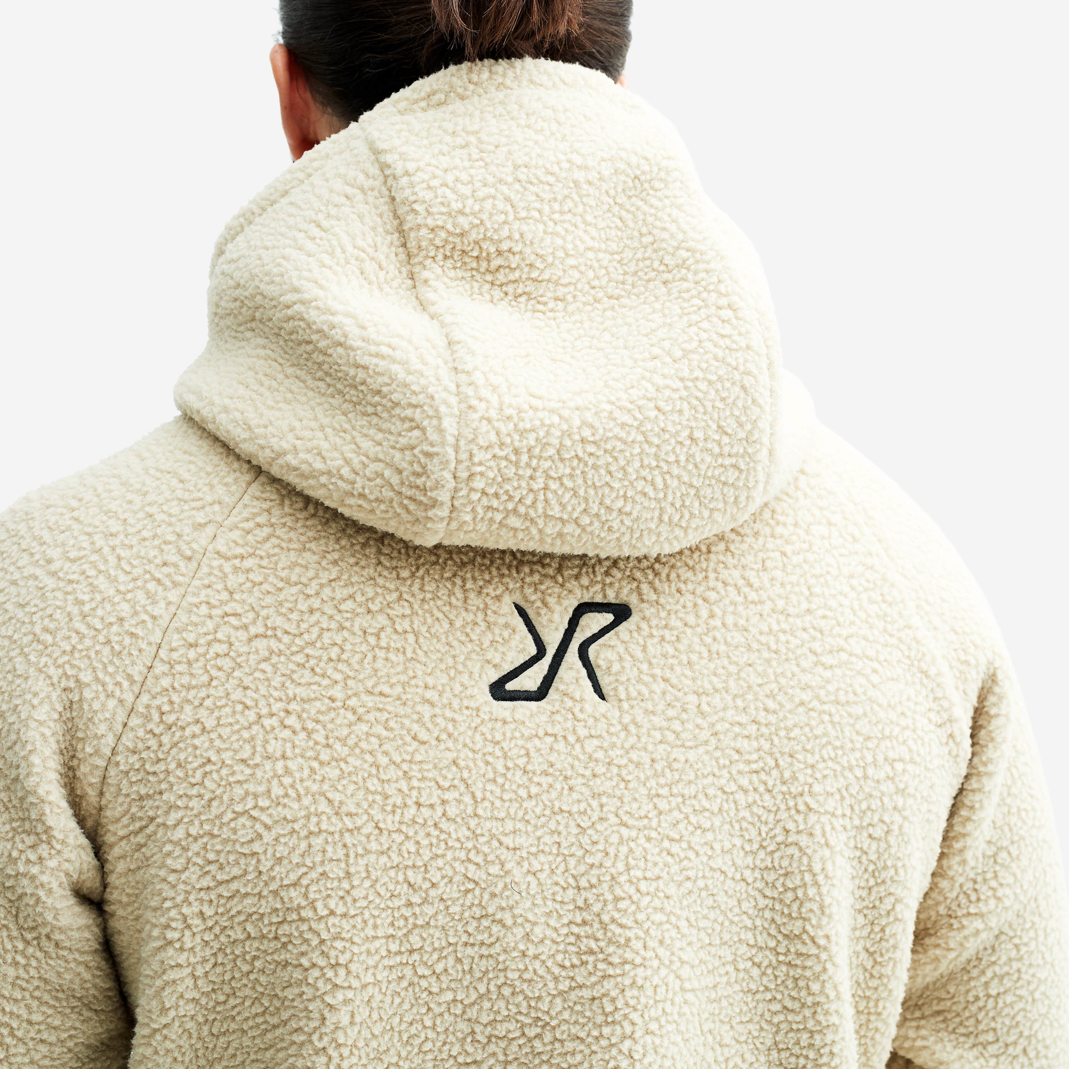 Sherpa Hoodie Homme Beige Khaki