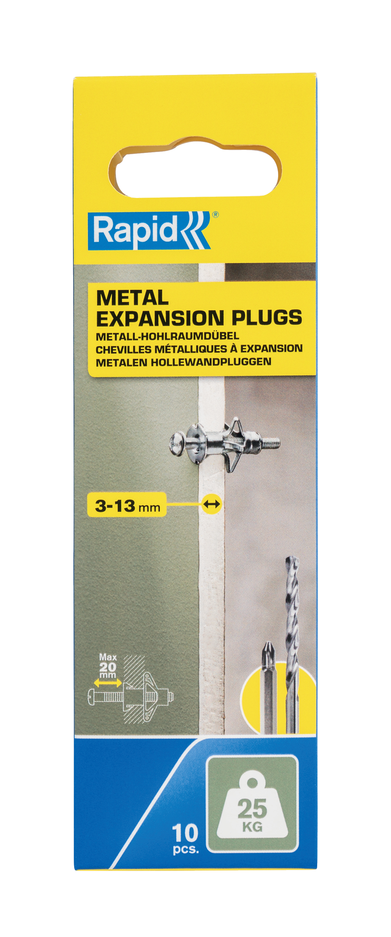 Vložek za votle stene Rapid 5001546 za debelino plošč 3–13 mm, nosilnost 25 kg